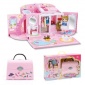 小学者魔法城堡 粉色小公主魔幻提包屋拼装女孩过家家益智玩具