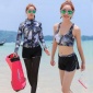 yobel 女分体浮潜套装 长袖防晒速干户外休闲沙滩衣潜水服冲浪衣